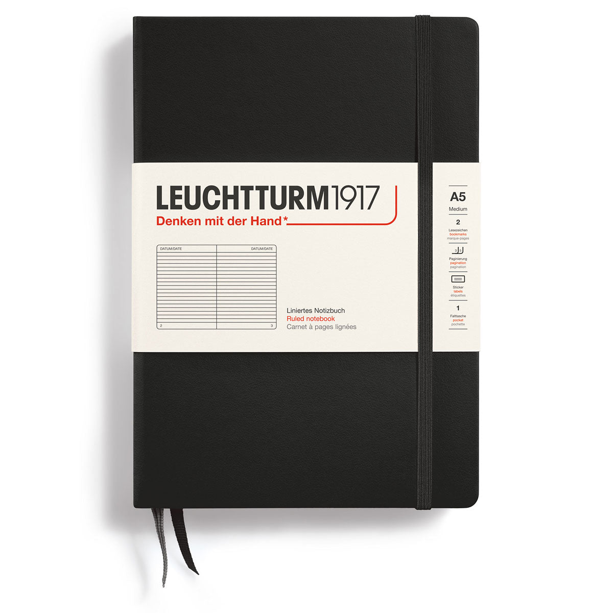 LT NOTEBOOK A5 Hard Ruled Black