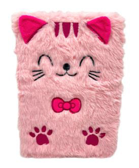Suntoy Anteckningsbok A5 Plysch Rosa Katt