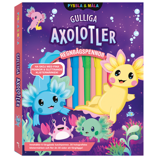 Pyssla och måla: Gulliga axolotler