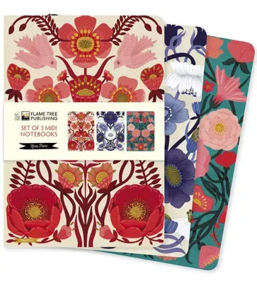Flame Tree Nina Pace Set of 3 Midi Notebooks